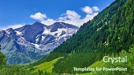  Presentation with glacier - Slide set enhanced with melting earth - panoramic view at pasterze glacier background and a tawny brown colored foreground