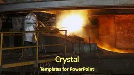  Presentation with steel industry - Amazing presentation theme having melting foundy - iron and steel industry backdrop and a  colored foreground
