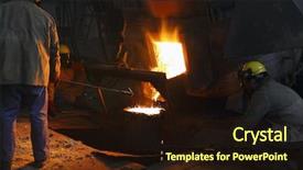  Presentation with steel industry - Cool new slide set with melting foundy - iron and steel industry backdrop and a  colored foreground