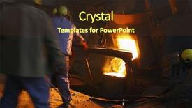  Presentation with steel industry - Audience pleasing presentation theme consisting of melting foundy - iron and steel industry backdrop and a  colored foreground