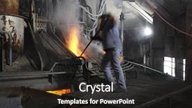  Presentation with steel industry - Slides consisting of melting foundy - iron and steel industry background and a  colored foreground