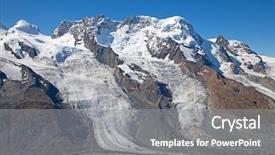  Presentation with alps - PPT layouts with melting glaciers in the swiss background and a gray colored foreground