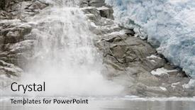  Presentation with ice popss - Slide set featuring melting ice at antarctica background and a light gray colored foreground