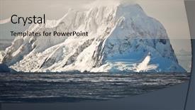  Presentation with mountains - Cool new slide set with melting ice caps - beautiful snow-capped mountains in antarctica backdrop and a soft green colored foreground