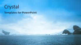  Presentation with ice blue - Audience pleasing presentation design consisting of melting ice caps - beautiful snow-capped mountains backdrop and a light blue colored foreground