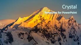  Presentation with beautiful mountains river lake sky nature - PPT theme with melting ice caps - beautiful snow-capped mountains background and a ocean colored foreground