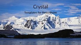  Presentation with ice blue - Beautiful theme featuring melting ice caps - beautiful snow-capped mountains backdrop and a teal colored foreground