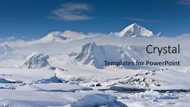  Presentation with ice blue - Beautiful presentation featuring melting ice caps - beautiful snow-capped mountains backdrop and a light blue colored foreground