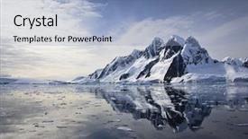  Presentation with ice blue - Amazing PPT layouts having melting ice caps - beautiful snow-capped mountains backdrop and a light blue colored foreground