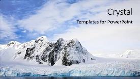  Presentation with ice blue - Theme consisting of melting ice caps - beautiful snow-capped mountains background and a light blue colored foreground
