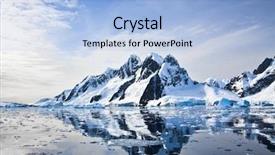  Presentation with ice blue - Cool new presentation theme with melting ice caps - beautiful snow-capped mountains backdrop and a light blue colored foreground
