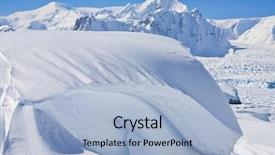  Presentation with blue sky - PPT theme consisting of melting ice caps - beautiful snow-capped mountains background and a light blue colored foreground