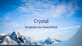  Presentation with ice blue - Beautiful PPT theme featuring melting ice caps - beautiful snow-capped mountains backdrop and a light blue colored foreground