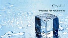  Presentation with ice blue - Theme consisting of melting-ice-cube background and a sky blue colored foreground