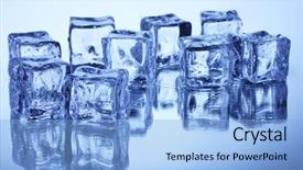  Presentation with ice blue - Slide set with melting ice cubes on blue background and a light blue colored foreground