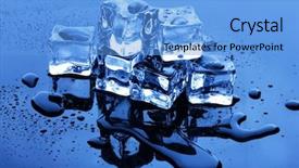  Presentation with ice bubble - Presentation design with melting ice cubes on blue background and a  colored foreground