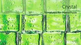  Presentation with green chemistry close up - Presentation theme having melting ice cubes on green background and a mint green colored foreground