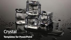  Presentation with ice - Amazing PPT theme having melting ice cubes on grey backdrop and a dark gray colored foreground