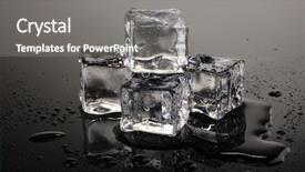  Presentation with ice - Beautiful PPT layouts featuring melting ice cubes on grey backdrop and a gray colored foreground