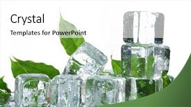  Presentation with ice - PPT layouts consisting of melting ice cubes over green background and a  colored foreground