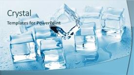  Presentation with ice - PPT theme enhanced with melting ice cubes background and a sky blue colored foreground