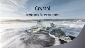  Presentation with ice - PPT theme with melting ice on beach near background and a light blue colored foreground