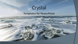  Presentation with ice - Cool new presentation theme with melting ice on beach near backdrop and a light blue colored foreground