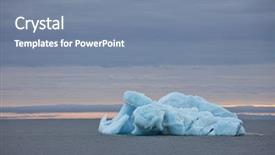 Presentation with iceberg - Presentation theme with melting iceberg in arctic ocean background and a seafoam green colored foreground