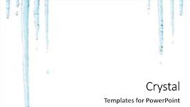  Presentation with isolated paw prints over white - Audience pleasing theme consisting of winter spring - melting icicles isolated over white backdrop and a white colored foreground