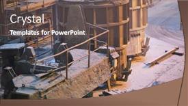  Presentation with steel mill - Amazing slide set having melting-of-metal backdrop and a tawny brown colored foreground
