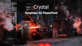  Presentation with steel mill - Colorful presentation design enhanced with melting-of-metal backdrop and a wine colored foreground