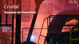  Presentation with steel mill - Amazing slides having melting-of-metal backdrop and a tawny brown colored foreground