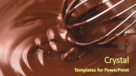  Presentation with chocolate dessert - PPT theme consisting of melting steel - chocolate mixing melted liquid premium background and a tawny brown colored foreground