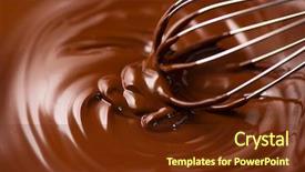  Presentation with chocolate dessert - Slides having melting steel - chocolate mixing melted liquid premium background and a tawny brown colored foreground