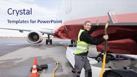  Presentation with runway - Colorful slide deck enhanced with member charging airplane on runway backdrop and a sky blue colored foreground