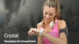  Presentation with black woman - Theme consisting of member get member - attractive woman in sportswear background and a dark gray colored foreground