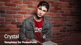  Presentation with teen mom cap and gown holding a baby - Presentation theme having member get member - graffiti man in cap holding background and a tawny brown colored foreground