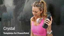  Presentation with black woman at gas station - Colorful PPT layouts enhanced with member get member - happy fit woman in sportswear backdrop and a dark gray colored foreground
