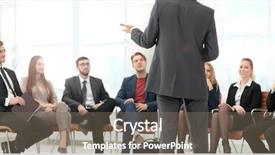  Presentation with question - Presentation with member of the business team background and a gray colored foreground