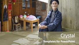  Presentation with elderly people arts and crafts - Audience pleasing presentation design consisting of member of the yao minority backdrop and a coral colored foreground