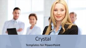  Presentation with business communication - Slide set with new members - business and communication concept background and a light blue colored foreground