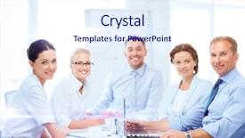  Presentation with team meeting - Audience pleasing PPT layouts consisting of new members - business and office concept backdrop and a sky blue colored foreground