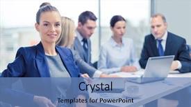  Presentation with members - Audience pleasing PPT layouts consisting of new members - business technology and office concept backdrop and a teal colored foreground