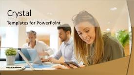  Presentation with startup korean drama - PPT layouts having female startup team member working background and a lemonade colored foreground