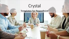  Presentation with board meeting - Amazing presentation theme having member - meeting in board room backdrop and a white colored foreground