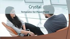  Presentation with members - Slides with members of a business team background and a  colored foreground