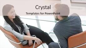  Presentation with members - Beautiful presentation featuring members of a business team backdrop and a  colored foreground