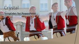  Presentation with macedonia - PPT layouts enhanced with members-of-folk-group-albanian background and a light blue colored foreground