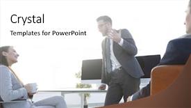  Presentation with members - PPT layouts featuring members of the business team background and a  colored foreground