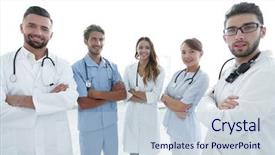  Presentation with members - Cool new presentation with members of the medical center backdrop and a  colored foreground